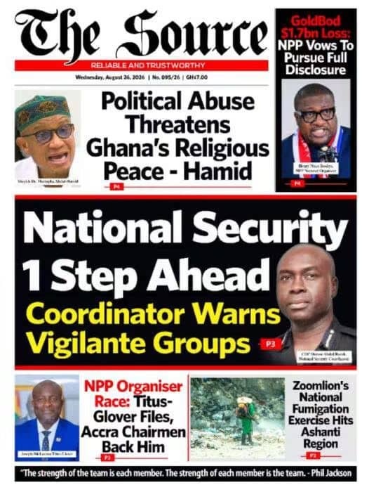 Newspaper Headlines - Wednesday, 26/08/26