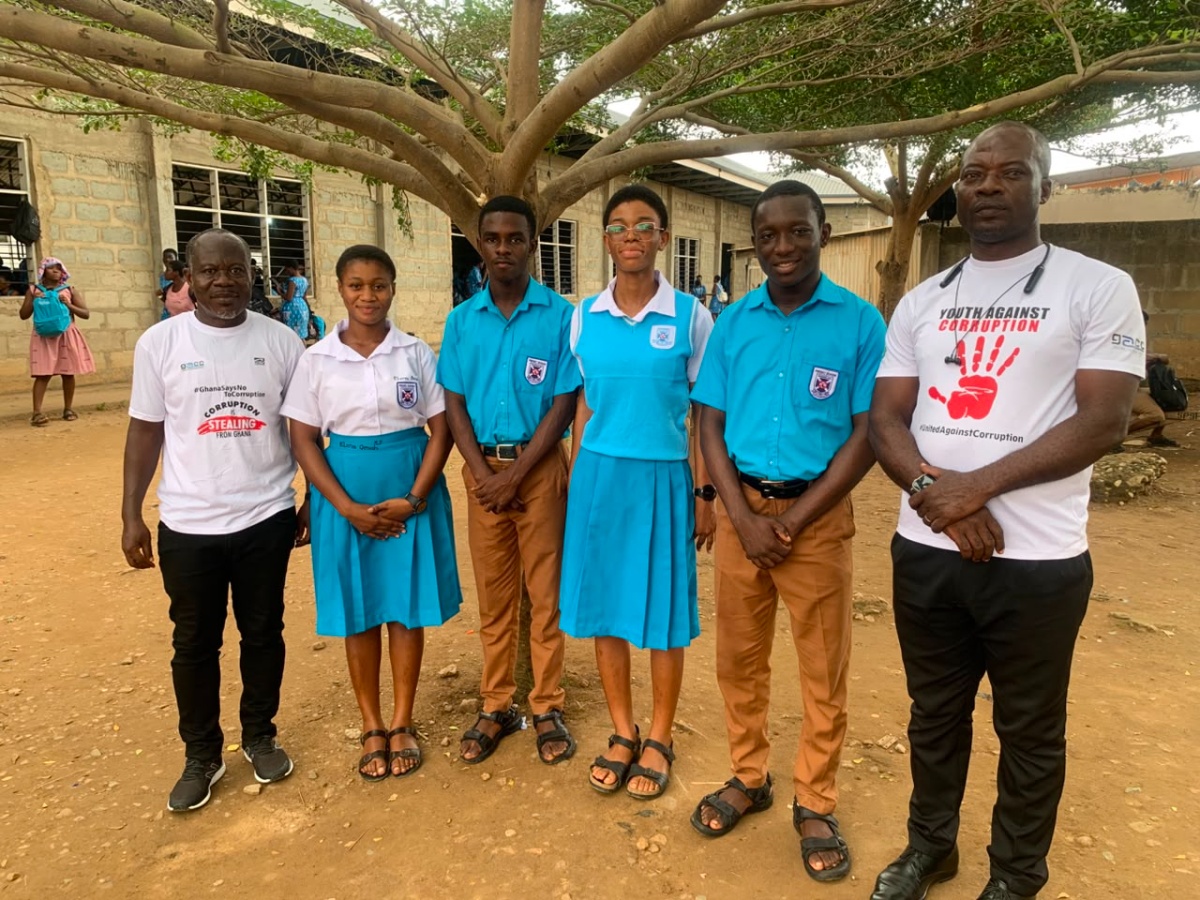 Organisers with student leaders of Suhum PRESEC 