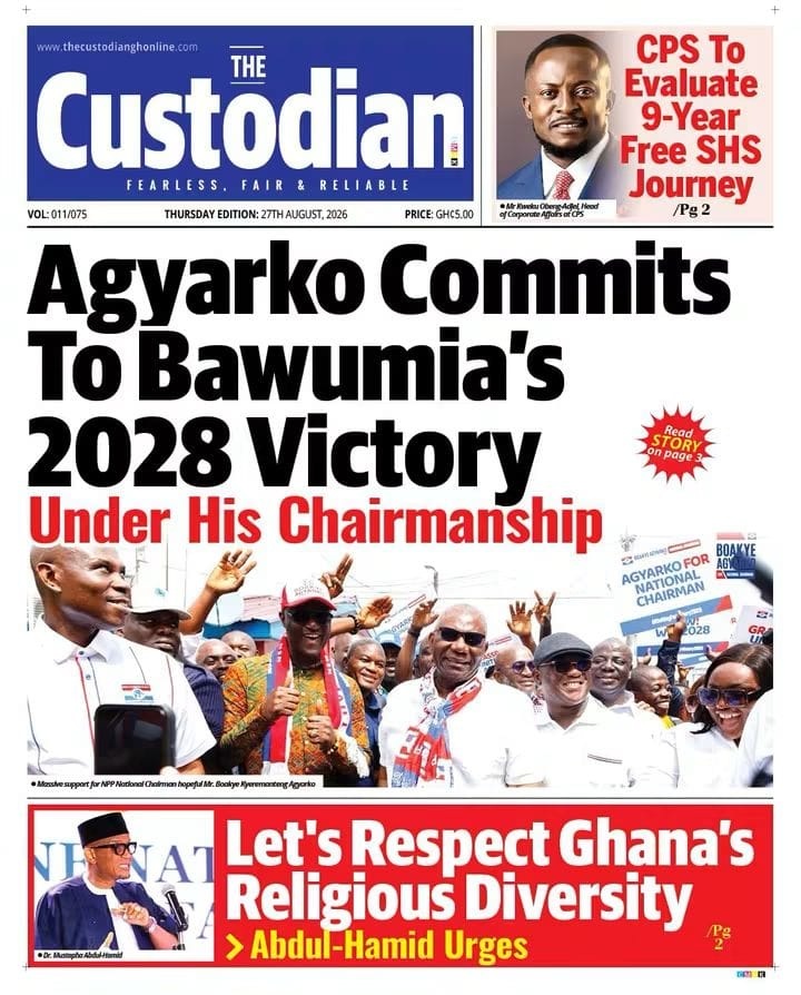 Newspaper Headlines - Wednesday, 27/08/26