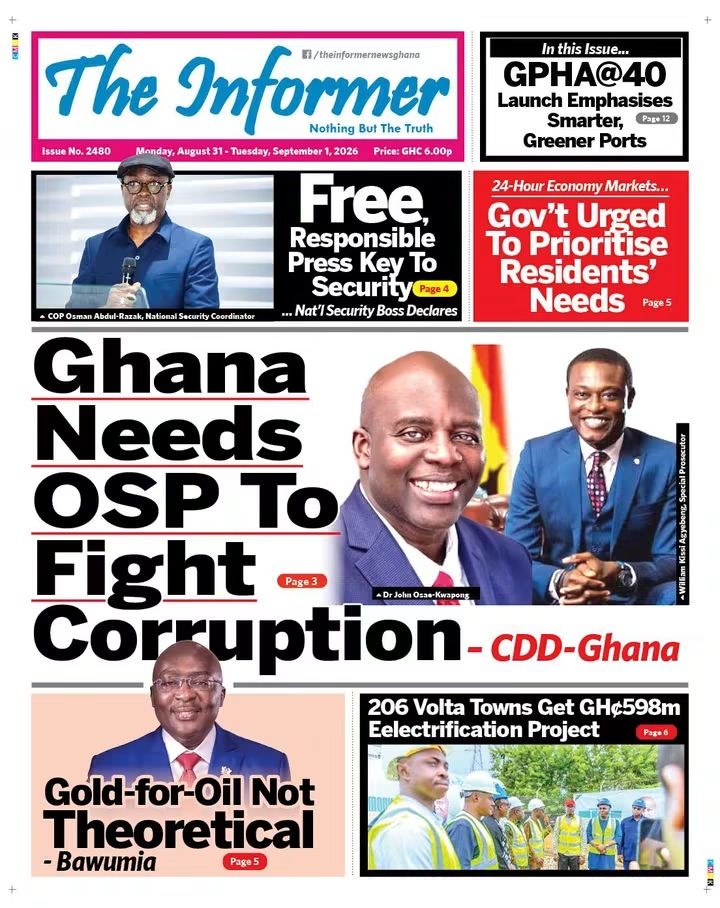 Newspaper Headlines - Monday,31/08/26
