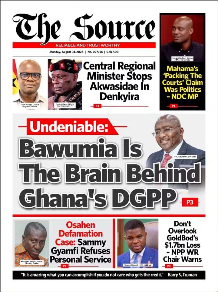 Newspaper Headlines - Monday,31/08/26