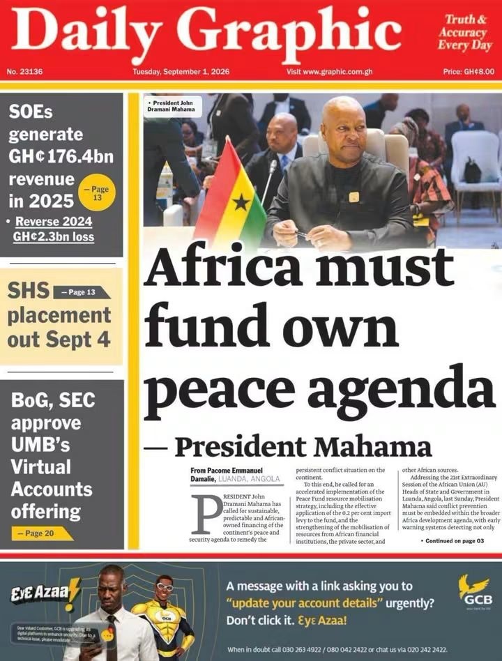 Newspaper Headlines - Tuesday, 01/09/26