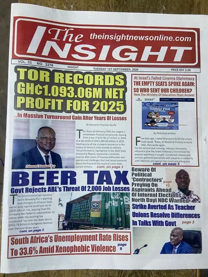 Newspaper Headlines - Tuesday, 01/09/26