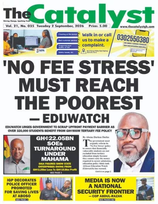 Newspaper Headlines - Tuesday, 01/09/26
