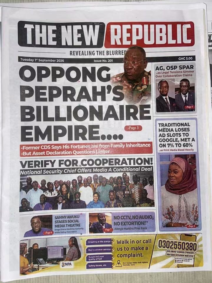 Newspaper Headlines - Tuesday, 01/09/26