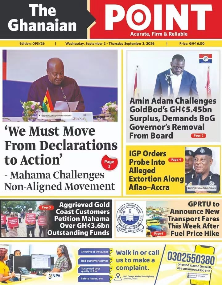 Newspaper Headlines - Wednesday, 02/09/26