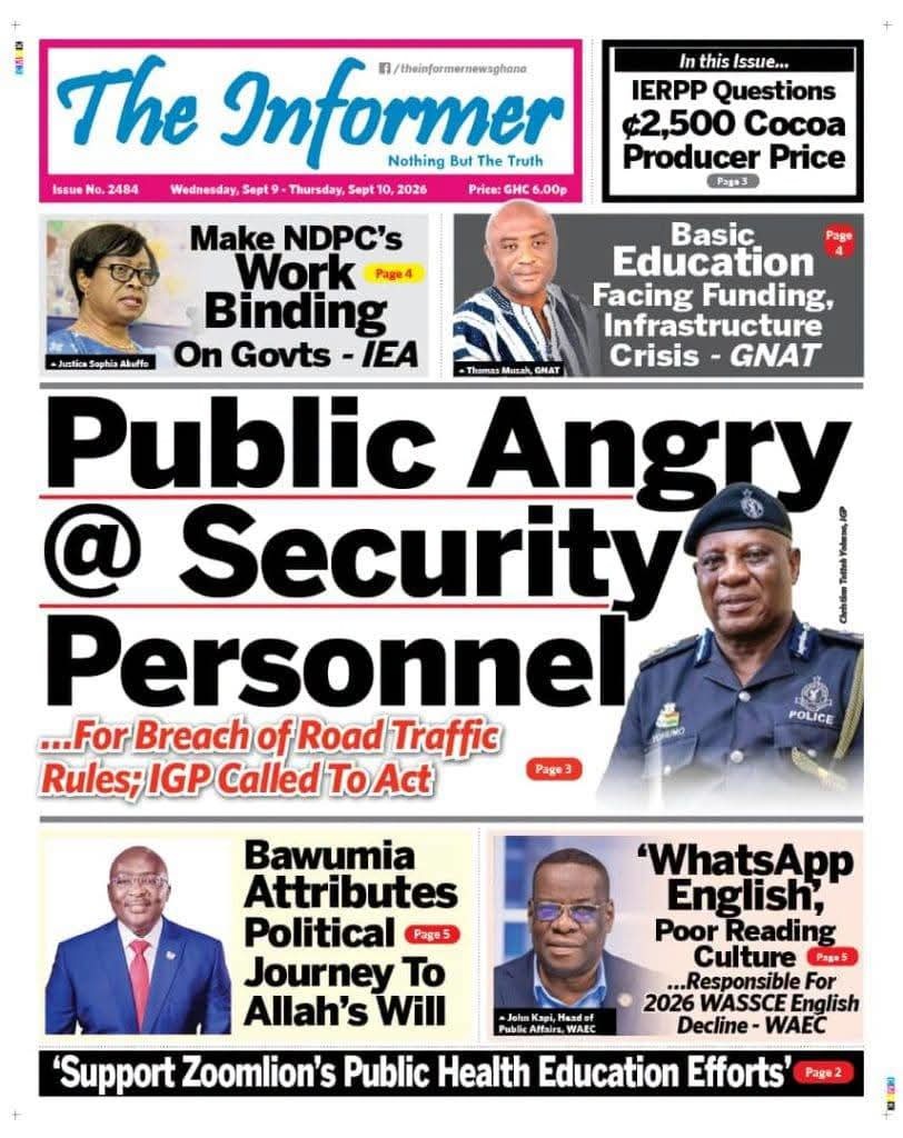 Newspaper Headlines - Wednesday, 09/09/26