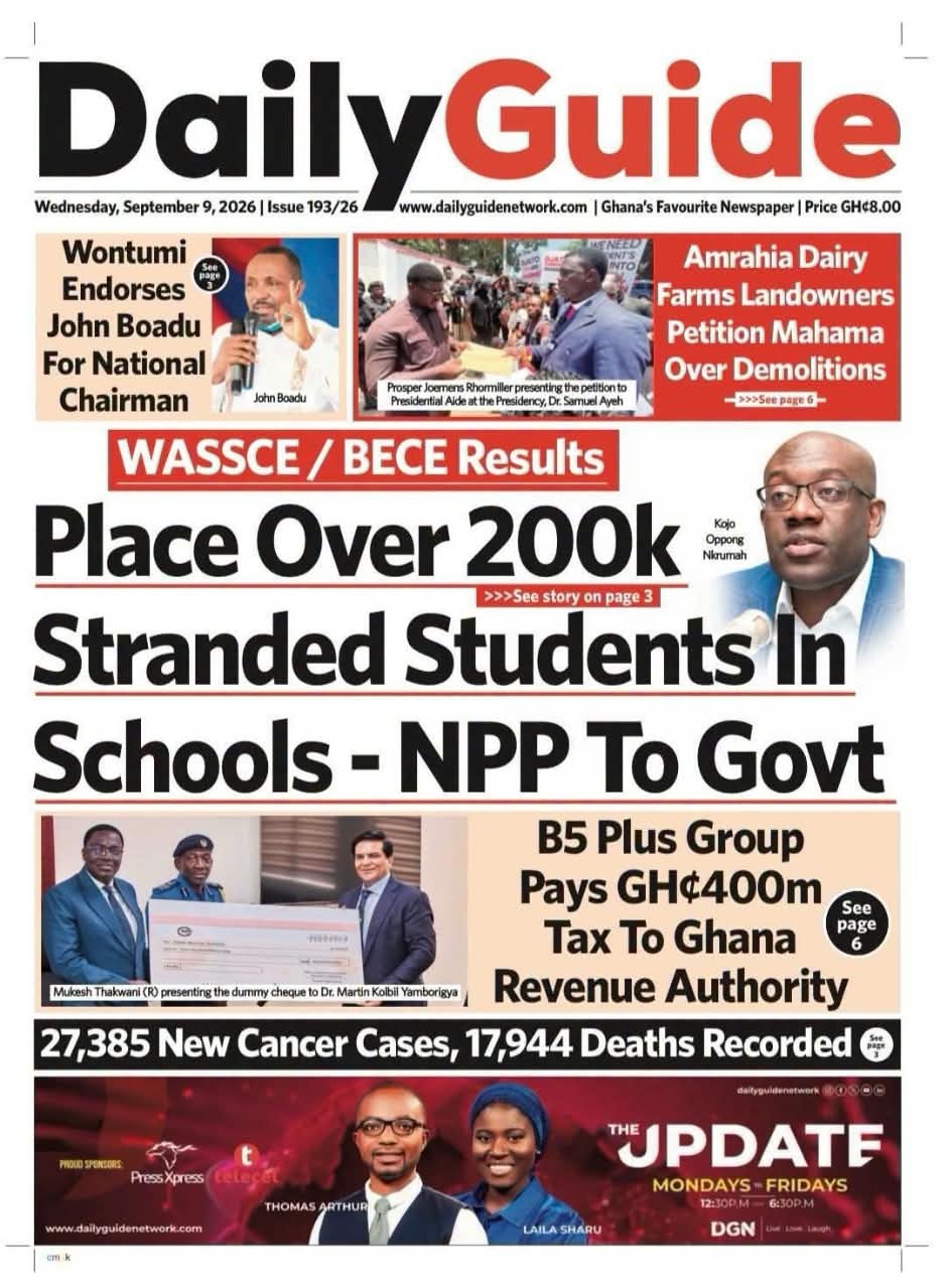 Newspaper Headlines - Wednesday, 09/09/26
