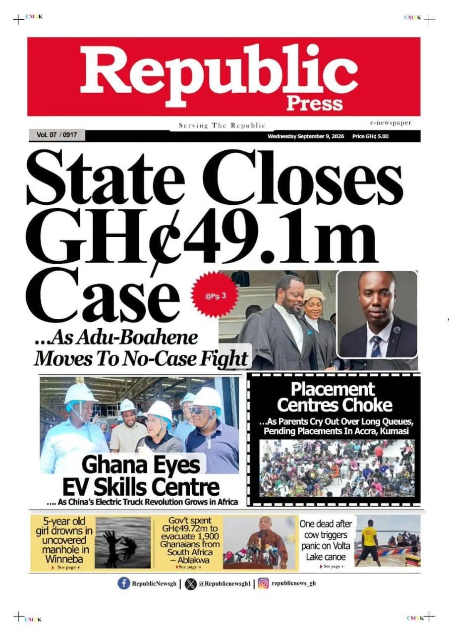 Newspaper Headlines - Wednesday, 09/09/26