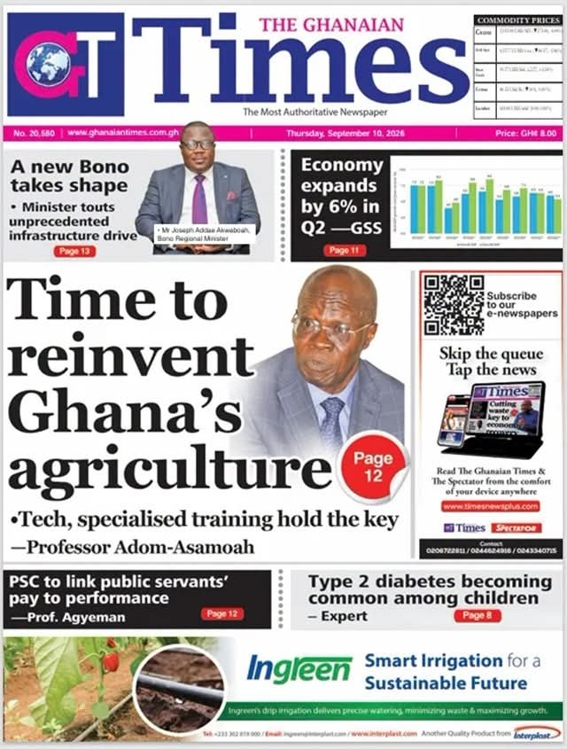 Newspaper Headlines - Thursday, 10/09/26
