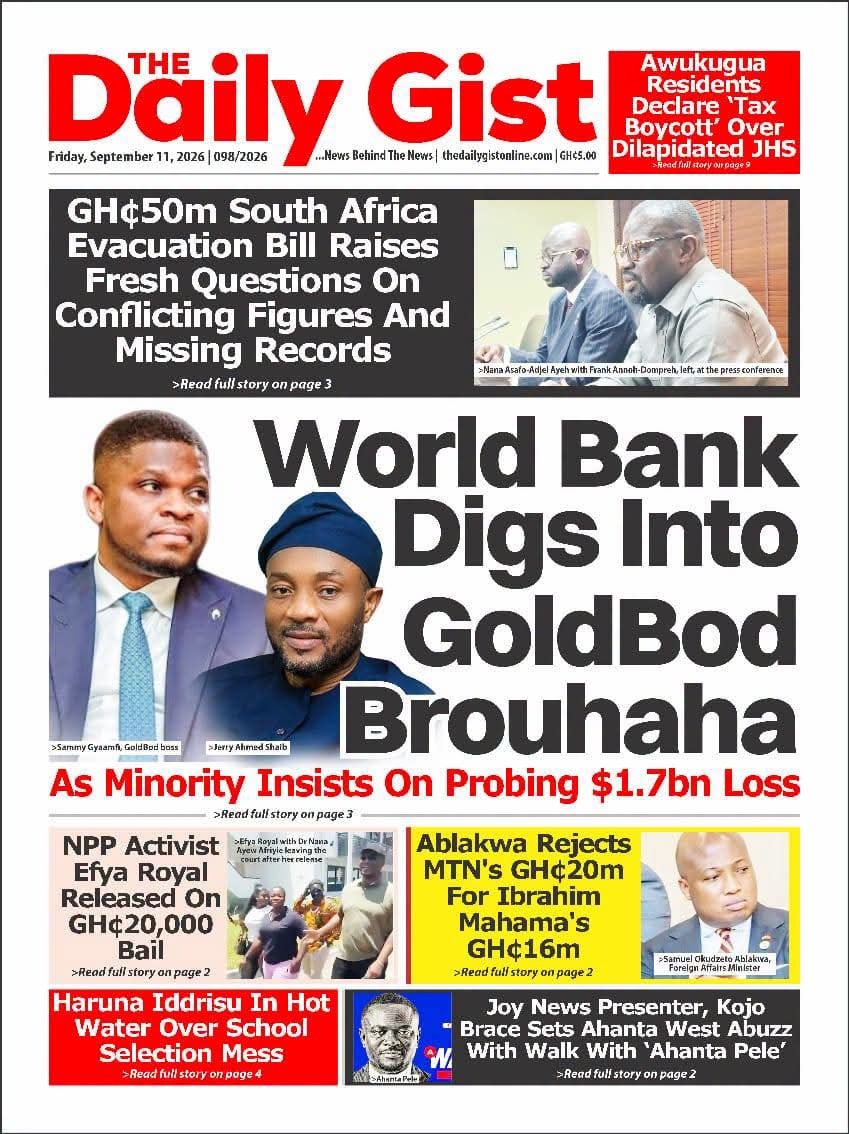Newspaper Headlines - Friday, 11/09/26