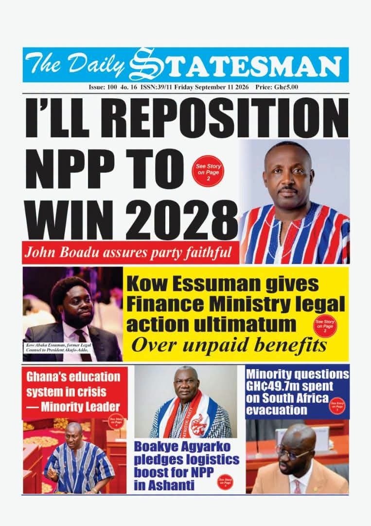 Newspaper Headlines - Friday, 11/09/26