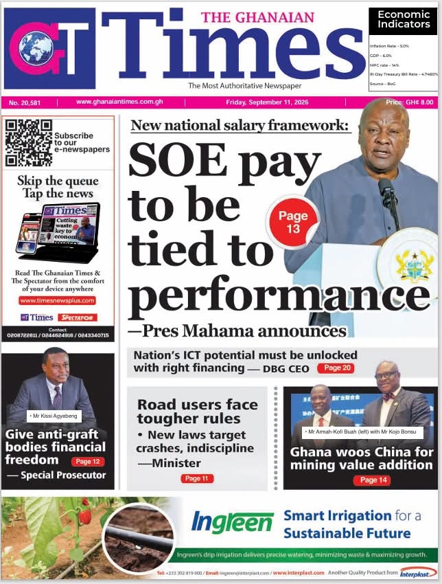 Newspaper Headlines - Friday, 11/09/26