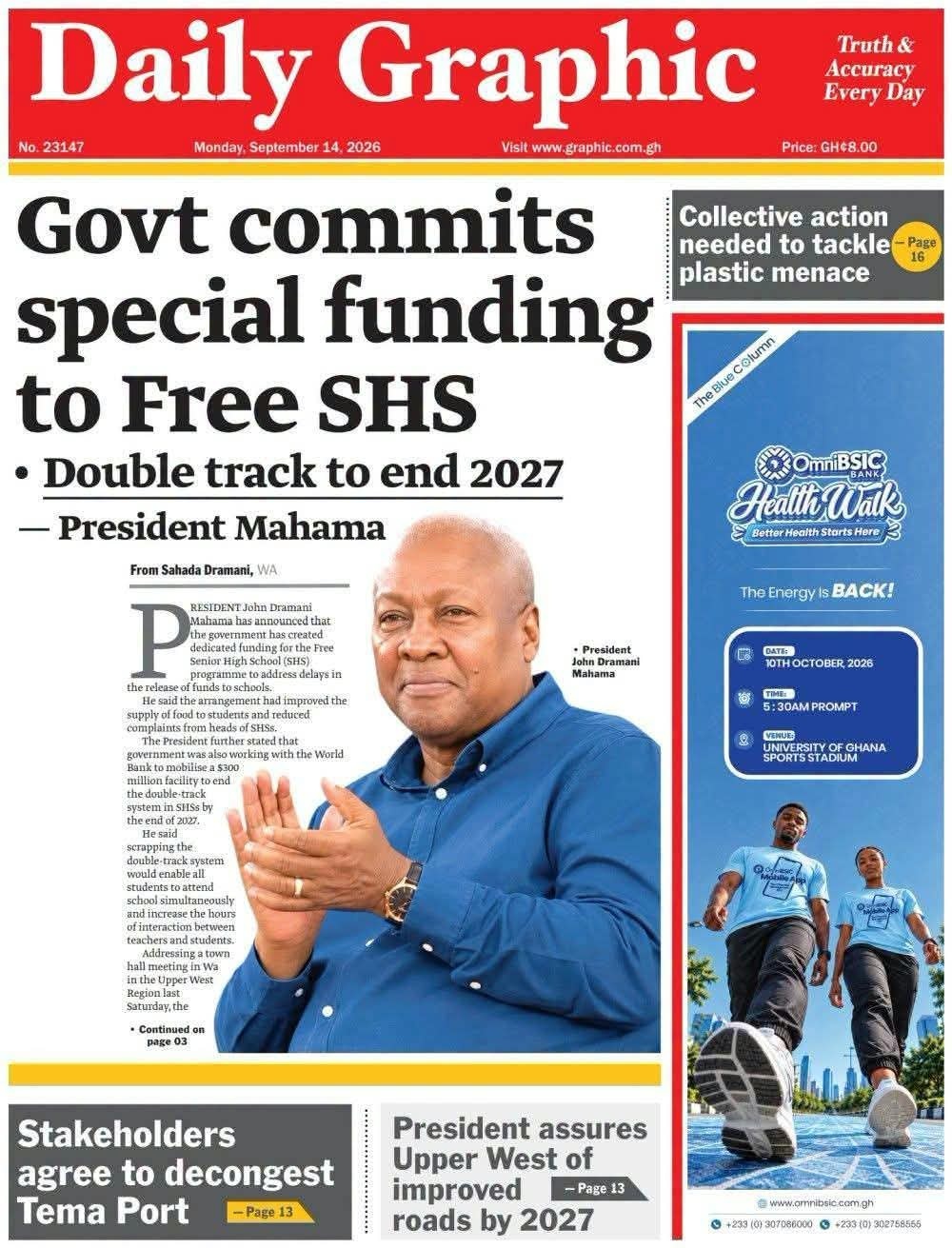 Newspaper Headlines - Tuesday, 15/09/26