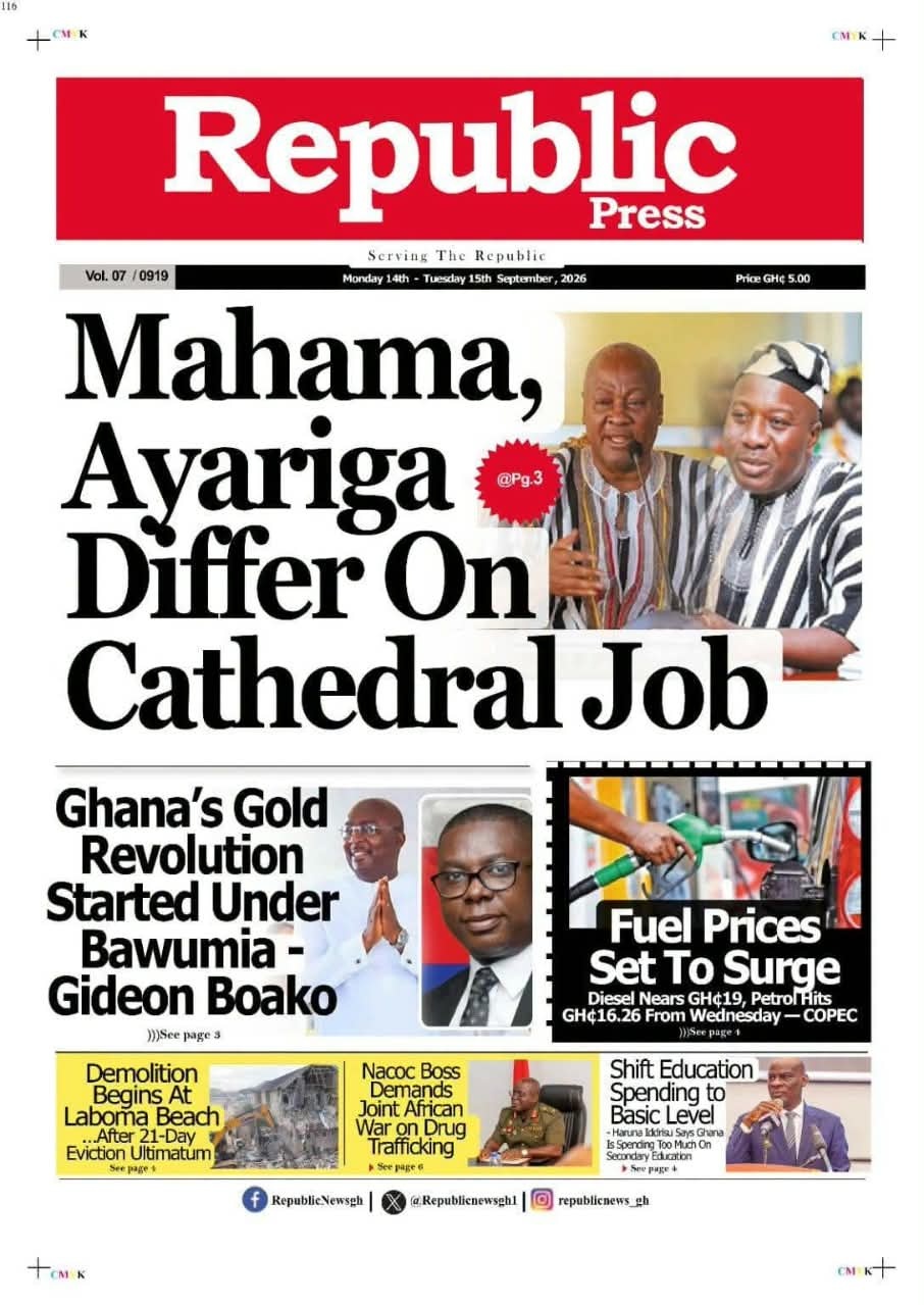 Newspaper Headlines - Tuesday, 15/09/26